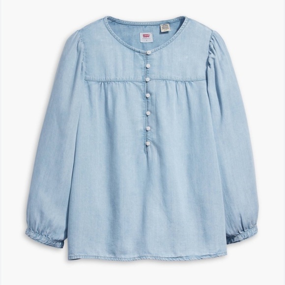 Levi’s “Halsey” Blouse Lightweight 3/4 Sleeve Flowy Size XL - Picture 3 of 13